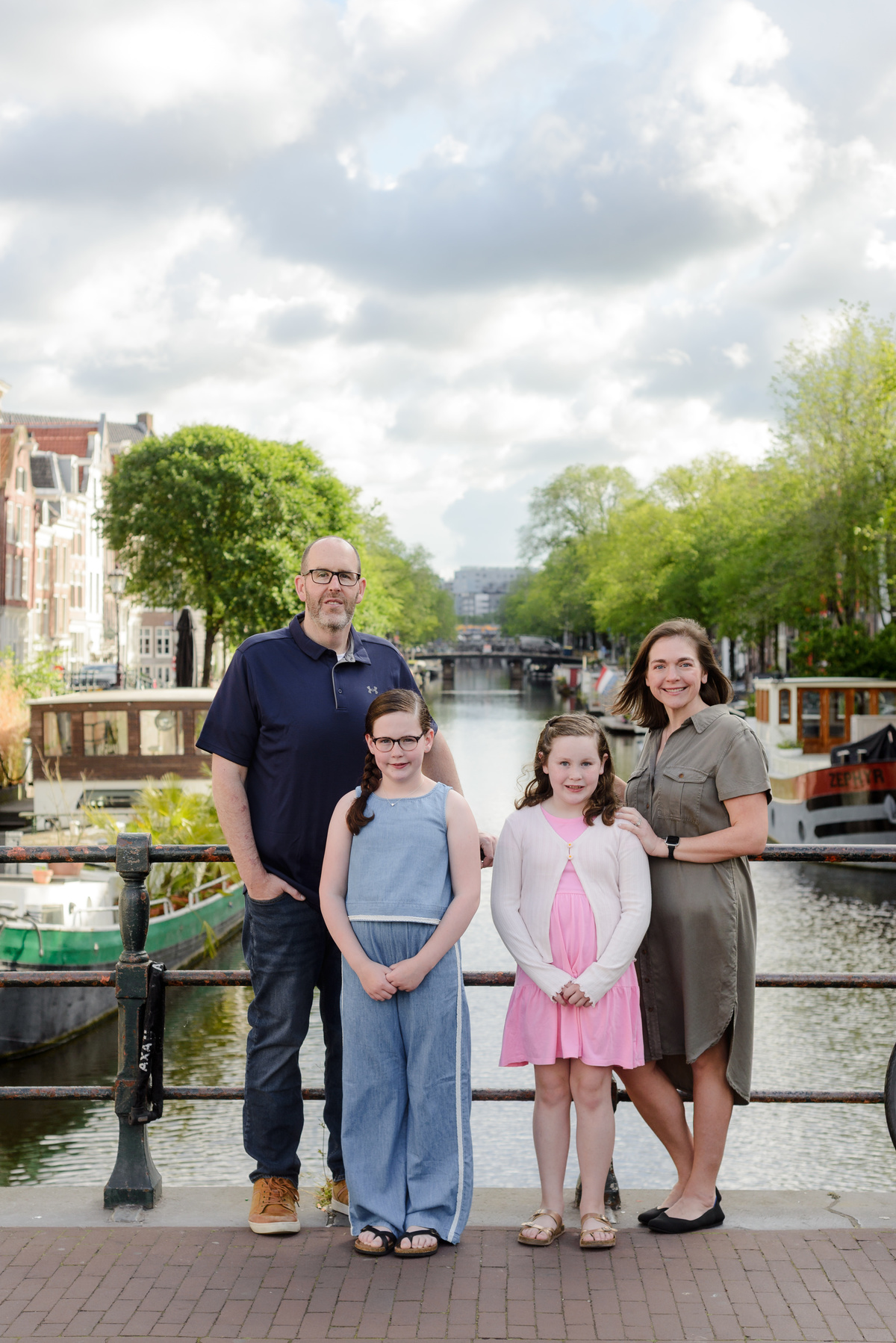 Natural family portraits captured during an Amsterdam vacation.