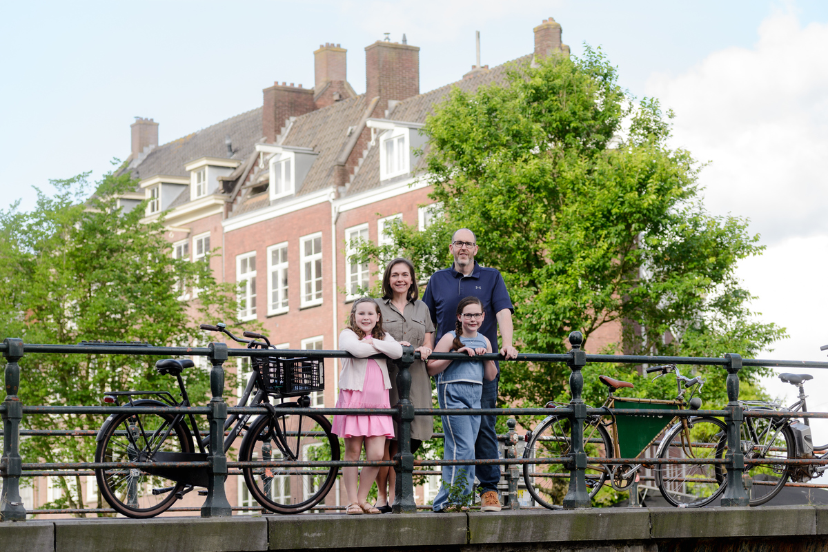 Natural family portraits captured during an Amsterdam vacation.