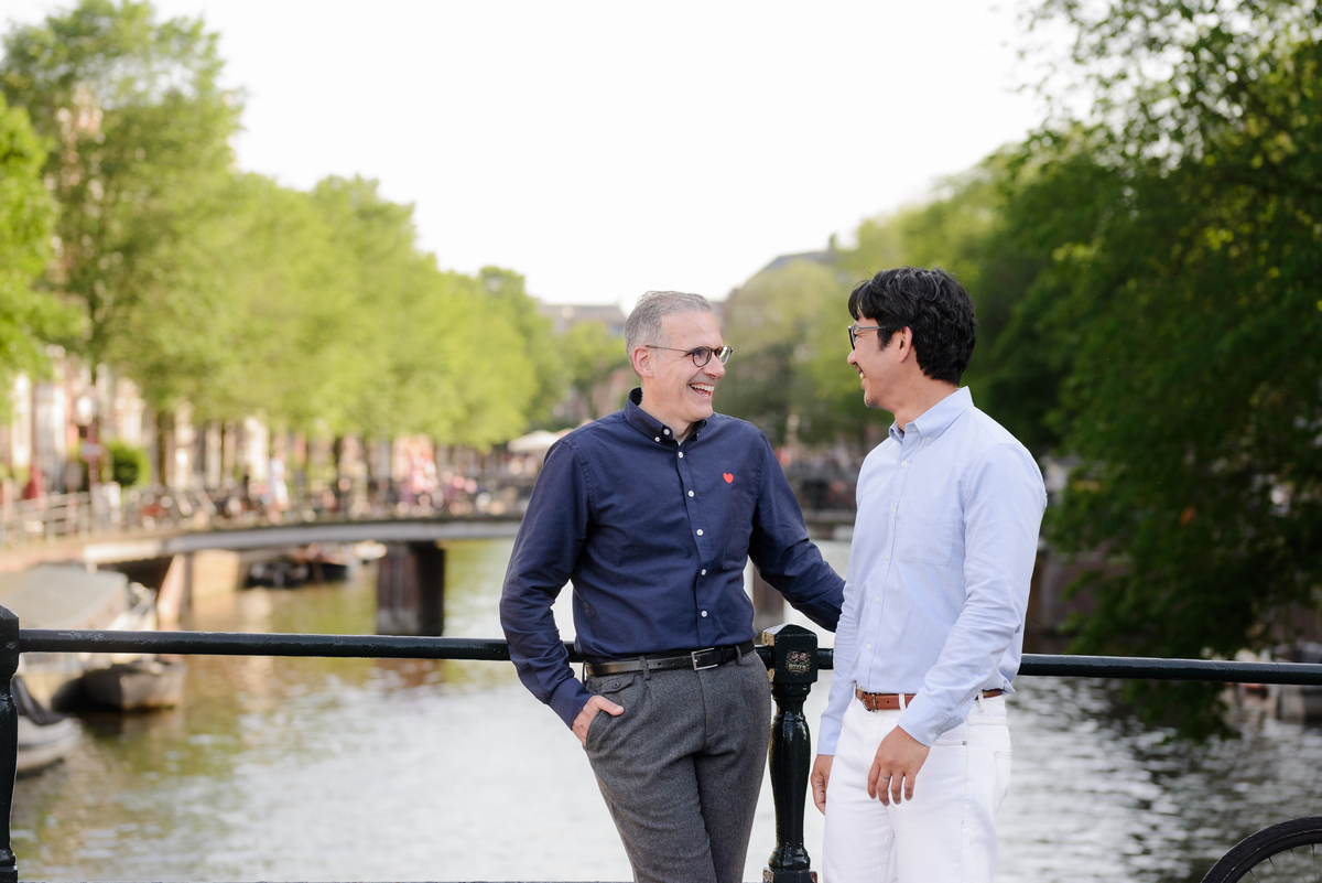 Candid moment during a vacation photography session in Amsterdam.