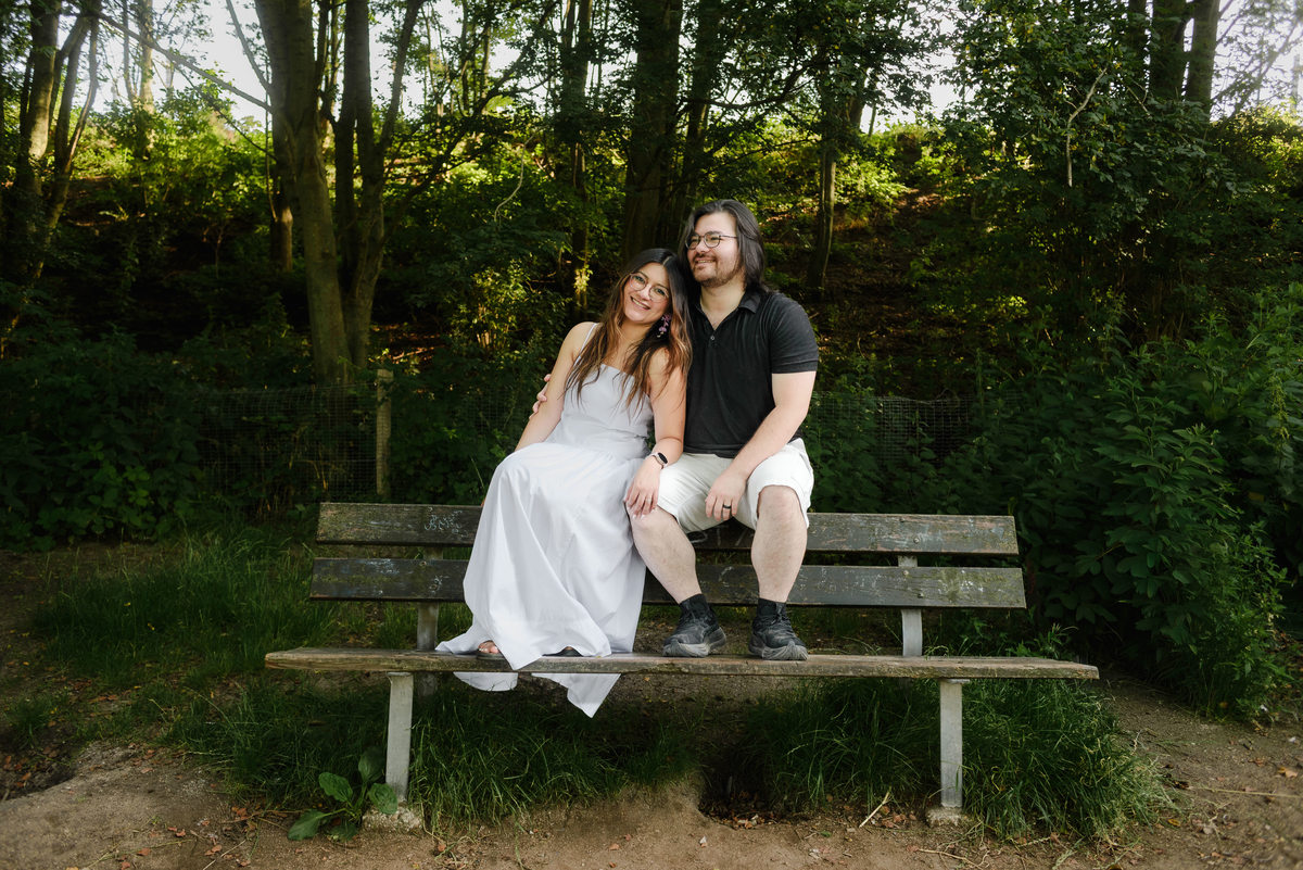 Natural engagement photos captured in Westerpark, Amsterdam.