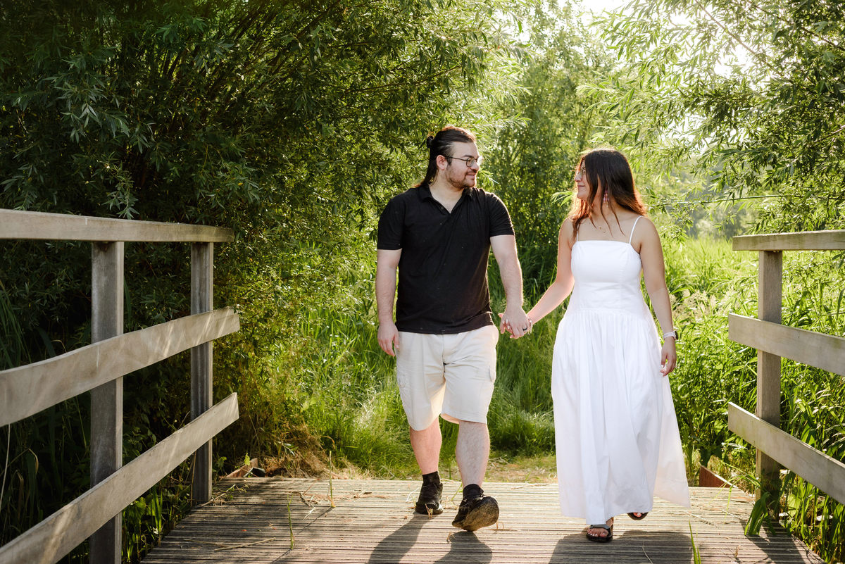 Natural engagement photos captured in Westerpark, Amsterdam.