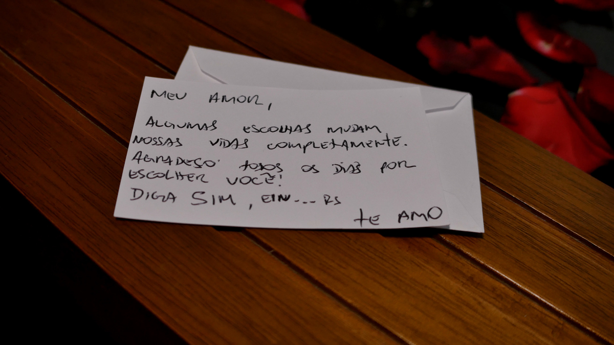 bilhete do noivo com mensagem para a noiva no dia do casamento