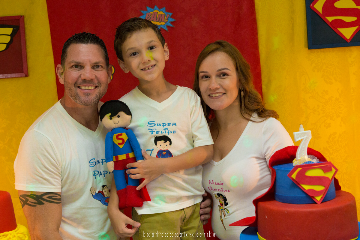 Aniversário Infantil | Tema Super Homem e Mulher Maravilha  | Stephanie e Felipe