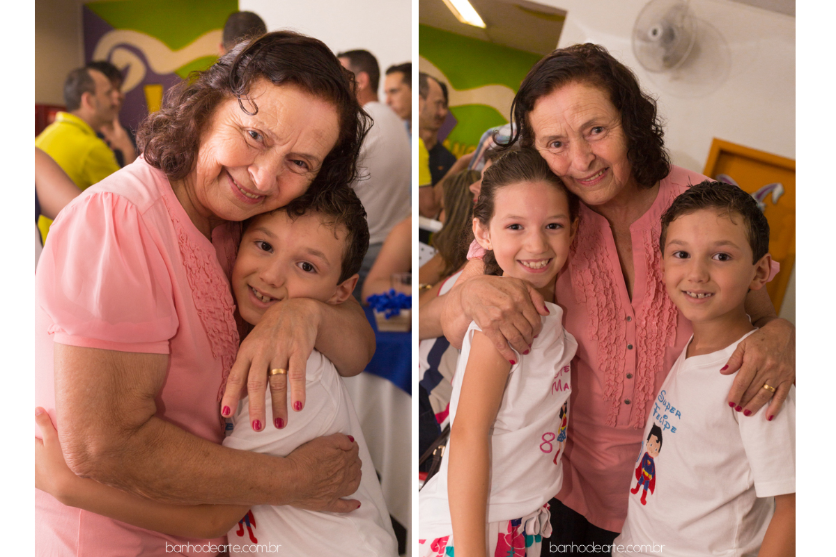 Aniversário Infantil | Tema Super Homem e Mulher Maravilha  | Stephanie e Felipe | O amor de uma avó