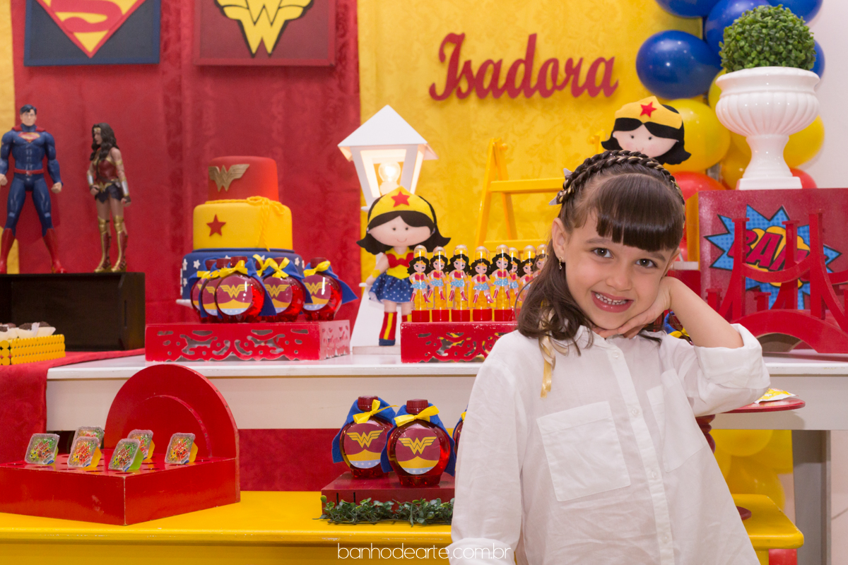 Aniversário tema Super Homem e Mulher Maravilha | Isadora e Lorenzo