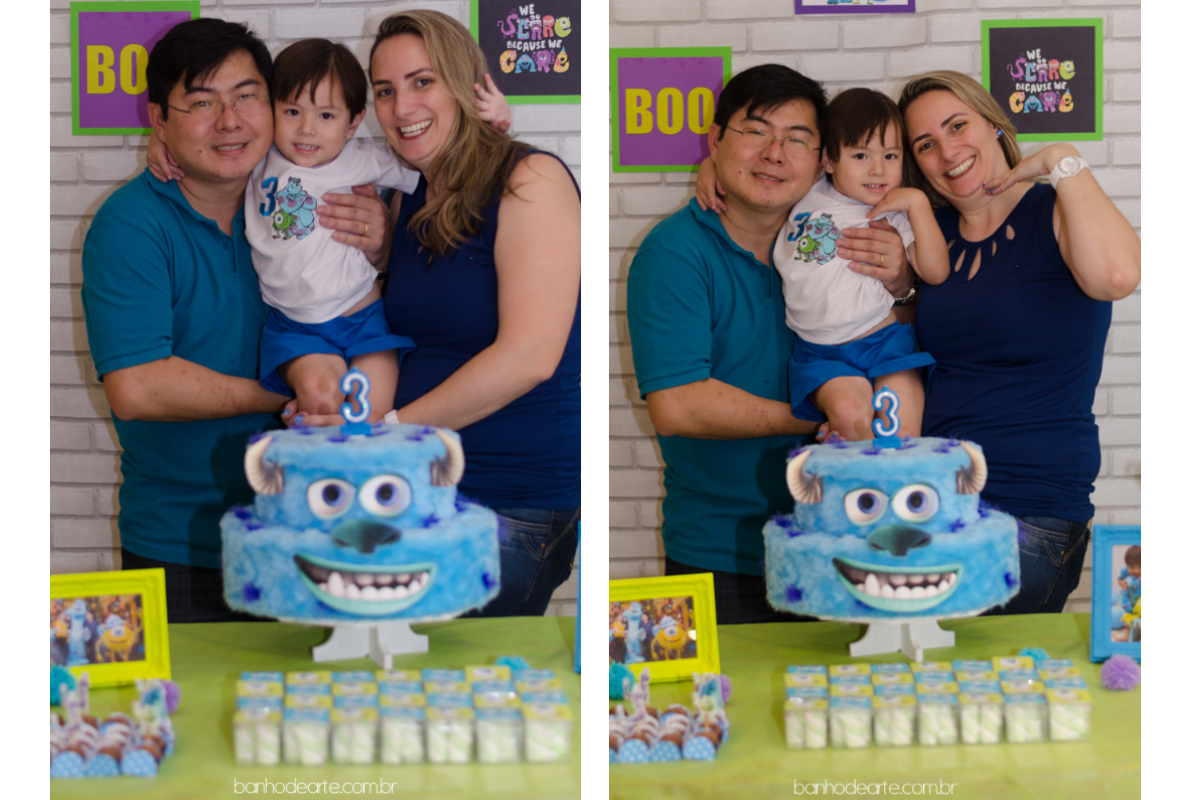 Tema Monstros S.A | Yuri Kenzo 3 anos fotografado por Banho de Arte