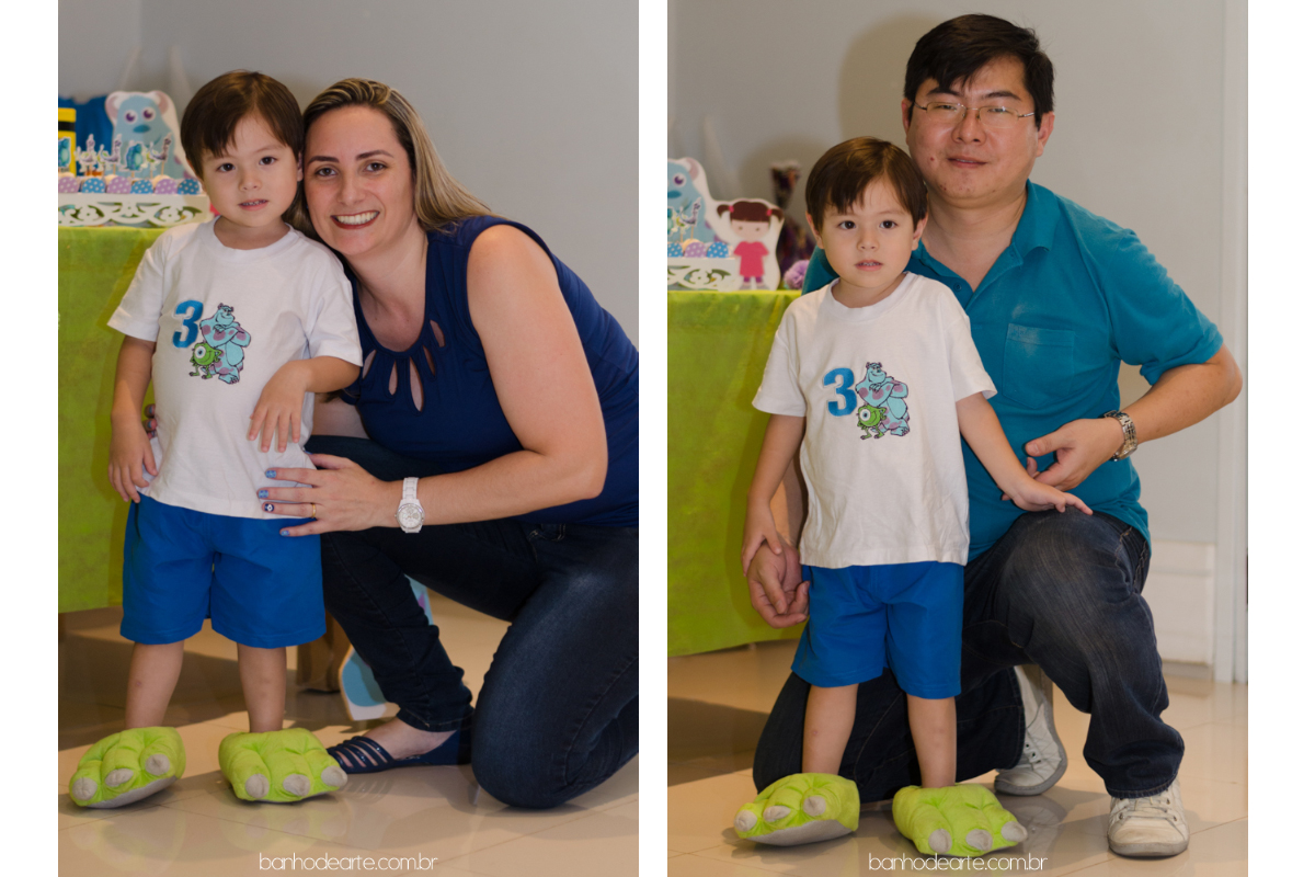 Tema Monstros S.A | Yuri Kenzo 3 anos fotografado por Banho de Arte