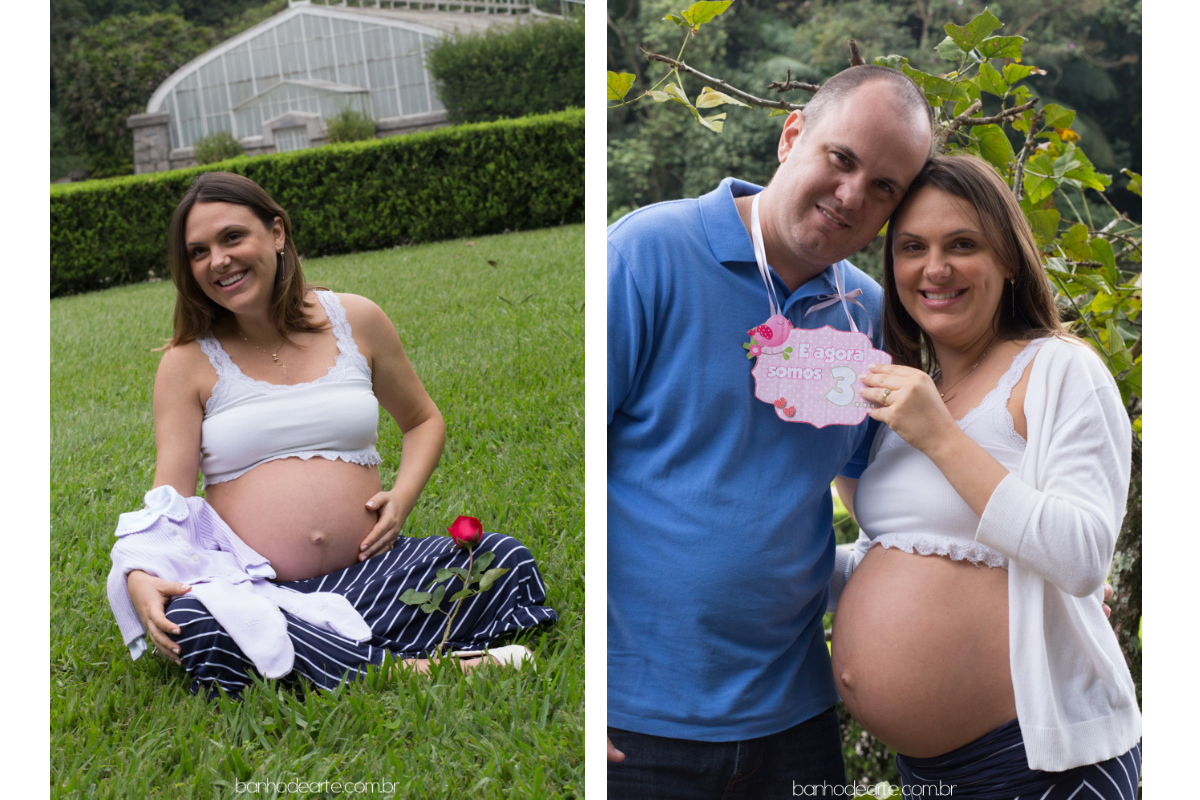 Ensaio Gestante Camila no Jardim Botânico de SP fotografado por Banho de Arte