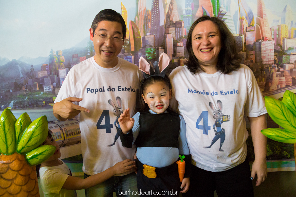 Aniversario de 4 anos da Estela com o tema Zootopia fotografado por Banho de Arte