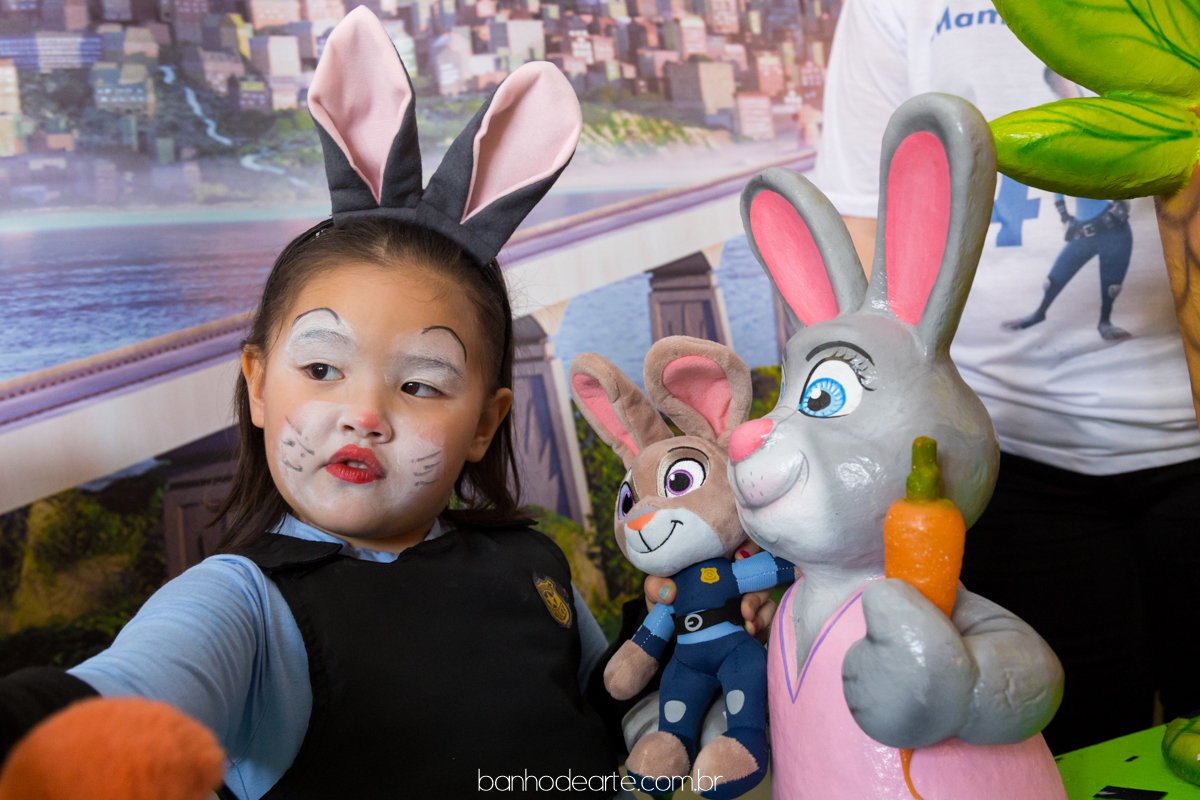 Aniversario de 4 anos da Estela com o tema Zootopia fotografado por Banho de Arte