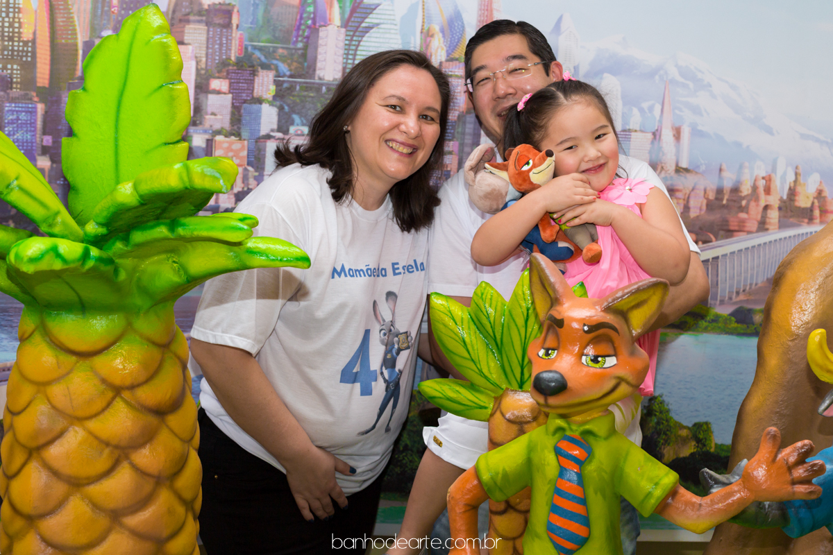 Aniversario de 4 anos da Estela com o tema Zootopia fotografado por Banho de Arte