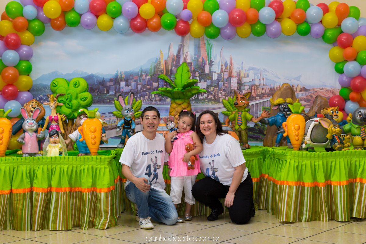 Aniversario de 4 anos da Estela com o tema Zootopia fotografado por Banho de Arte