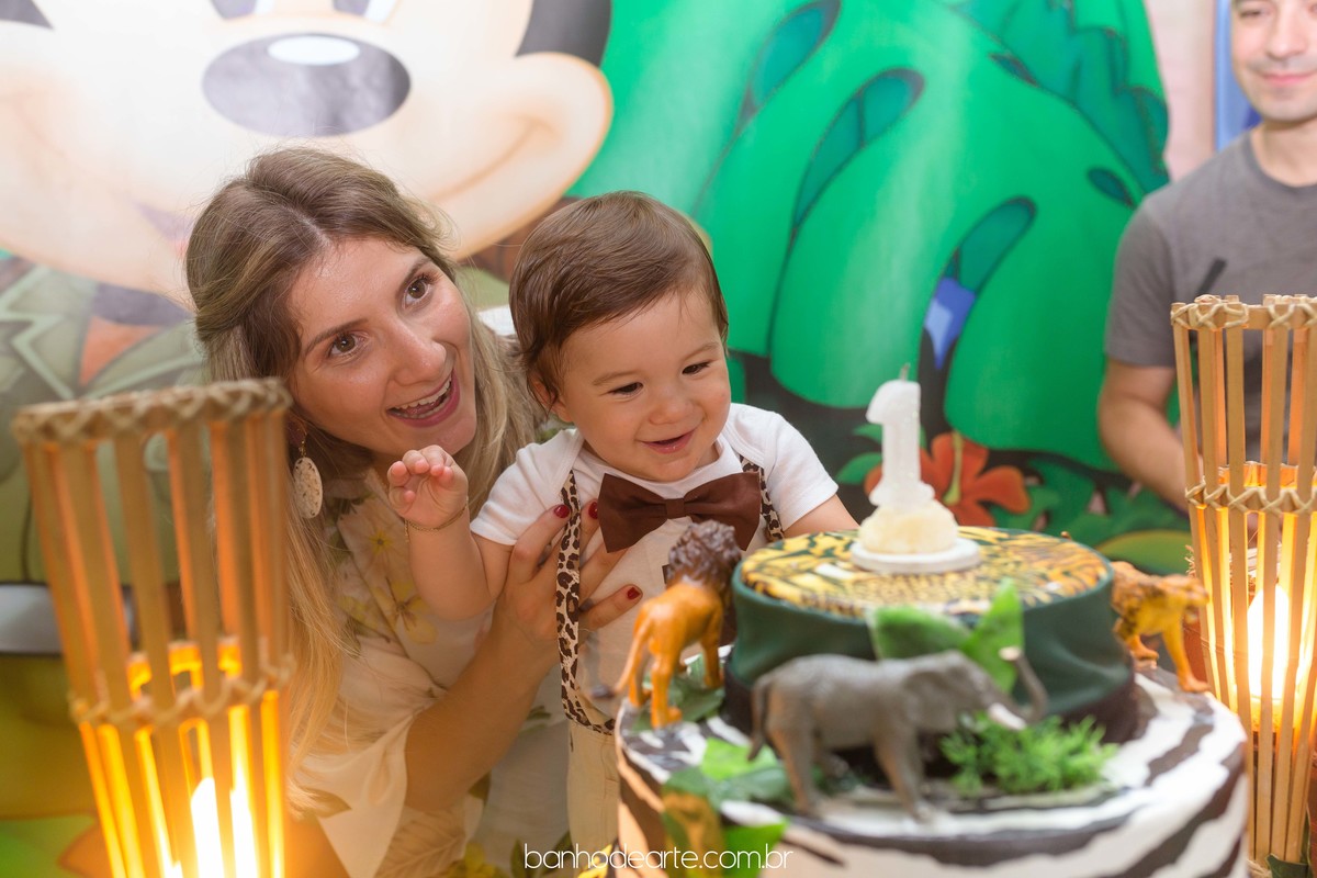 Aniversário de 1 aninho do Daniel - Tema Mickey Safari - Buffet Mago Ra Tim Boom