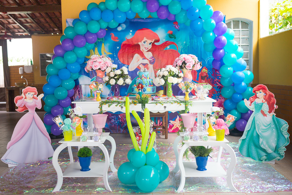 Aniversário De Menina 5 Anos Aniversário Infantil - Tema Sereia Ariel | Gabriela 5 anos - Vargem