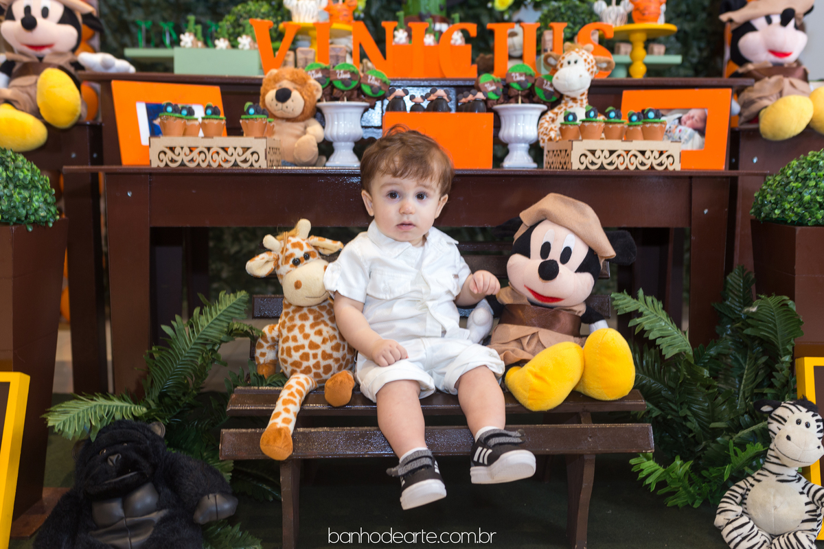 Aniversário de 1 ano do Vinícius - Tema Mickey Safari