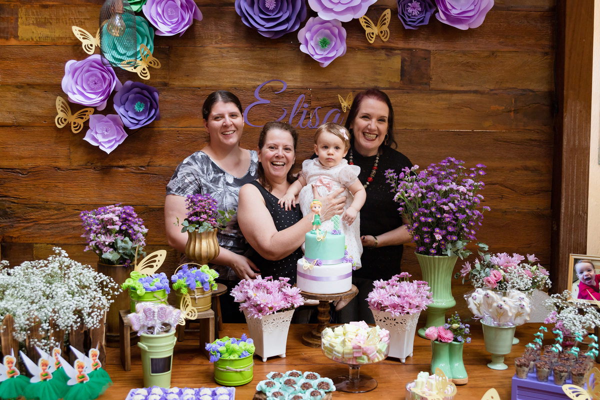 Aniversário Elisa 1 ano | Tema Sininho | Fotografado por Banho de Arte