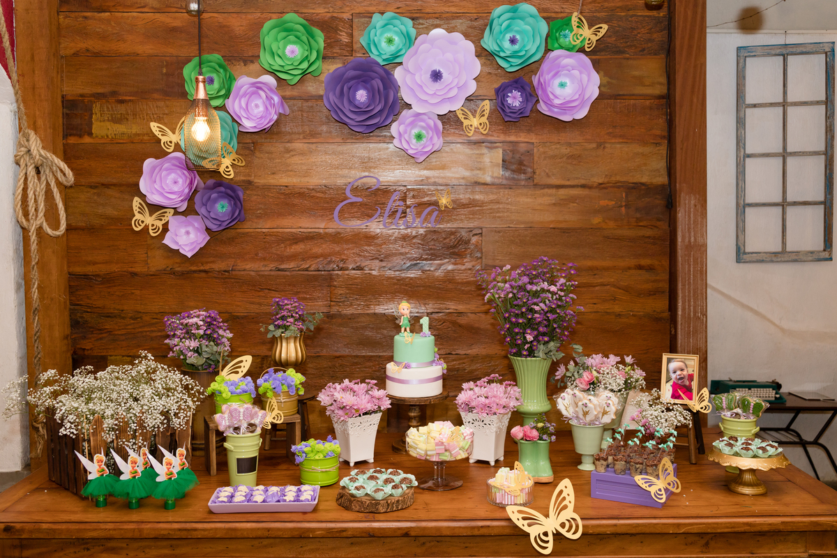 Aniversário Elisa 1 ano | Tema Sininho | Fotografado por Banho de Arte