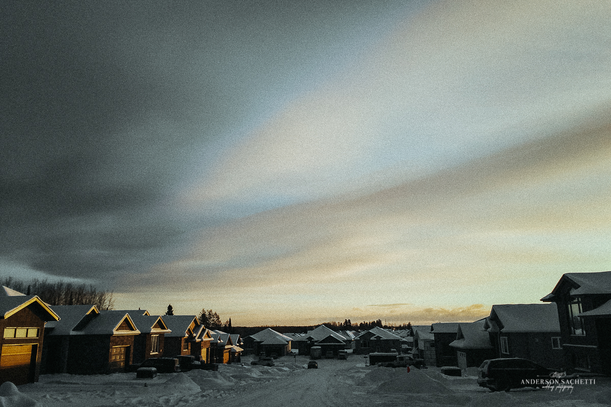 Cidade em Thunder Bay Ontário Canadá com neve