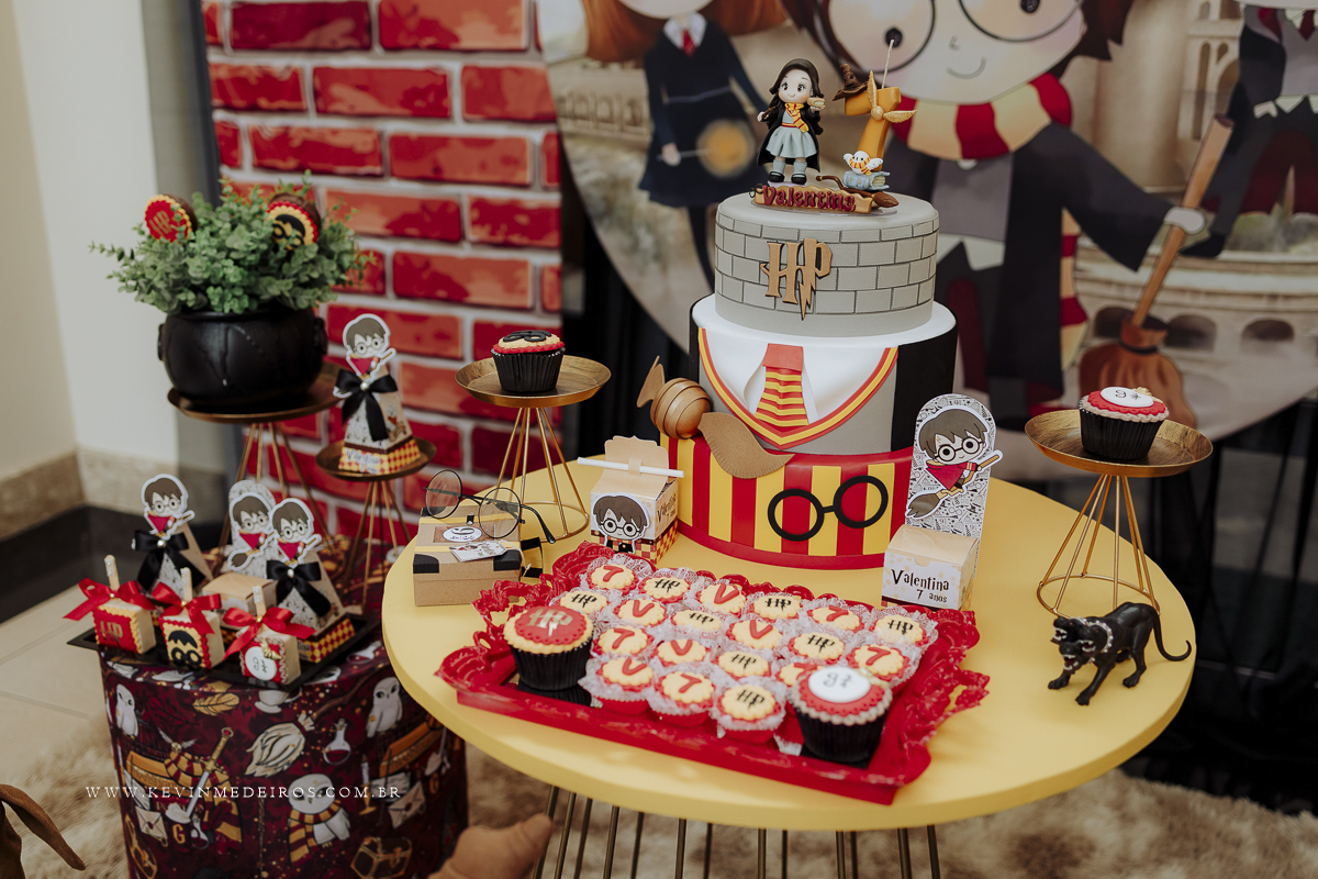 Decoração festa infantil aniversário Harry Potter da decoradora priscila sackser por kevin medeiros fotógrafo canoas porto alegre rs