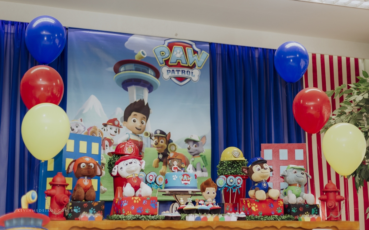 Festa infantil do Benício com o tema Paw Patrol realizado na casa de festas Brincalhão por Kevin Medeiros, fotógrafo de Canoas, Porto Alegre e RS