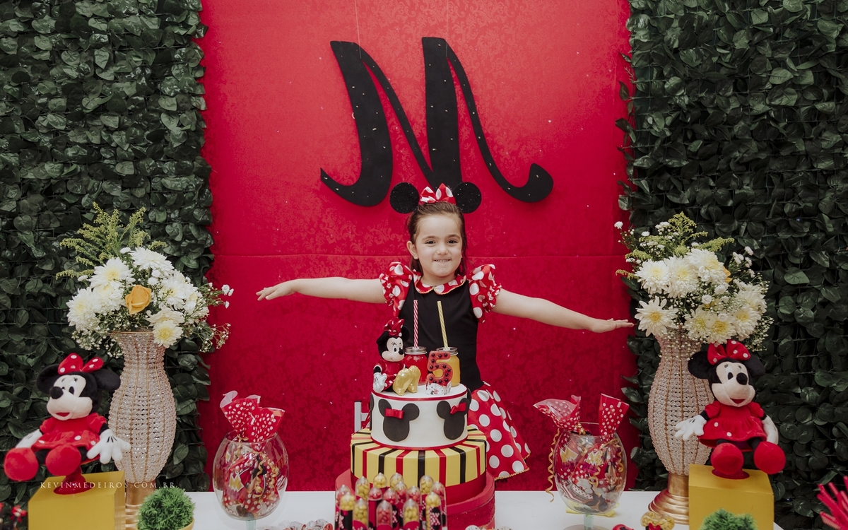 Festa infantil da Mariana 5 anos com o tema da minnie, casa de festas pura folia em Canoas, realizado por kevin medeiros fotógrafo de Porto Alegre rs