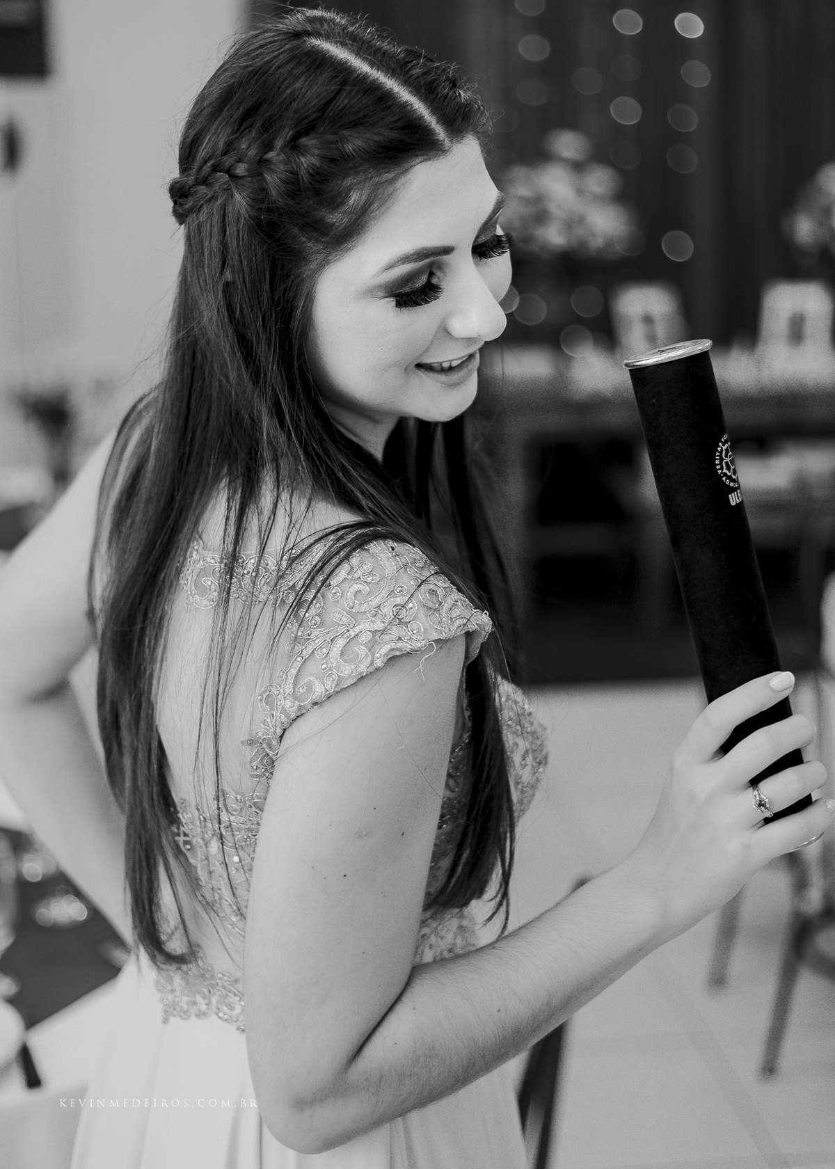 Festa e recepção de formatura da Carol Boemeke realizada no salão arco iris, formanda de Design de interiores por Kevin Medeiros, fotógrafo de Canoas, porto alegre e RS