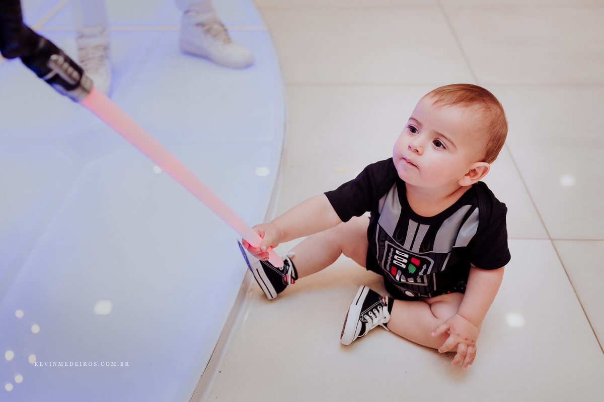 Festa infantil primeiro aninho do Henrique com o tema Star Wars, realizado na casa de festas Richesky por Kevin Medeiros fotógrafo de Canoas RS