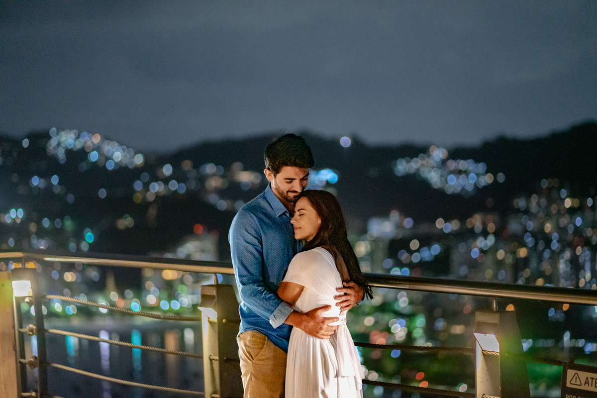ensaio pre wedding pao de acucar de noite