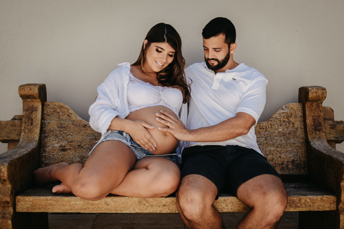 ensaio de gestante em casa