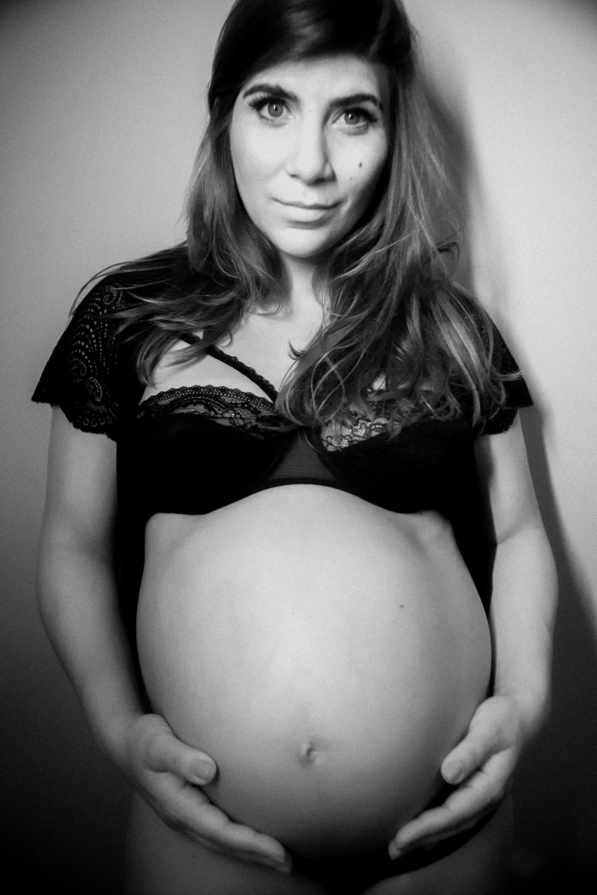 ensaio de gestante em casa