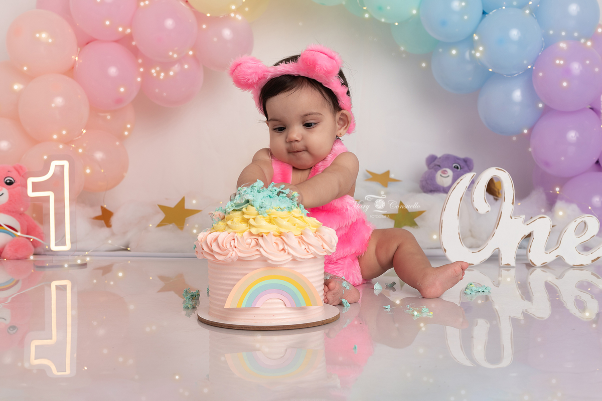 foto bebe um aninho, bolo smash the cake