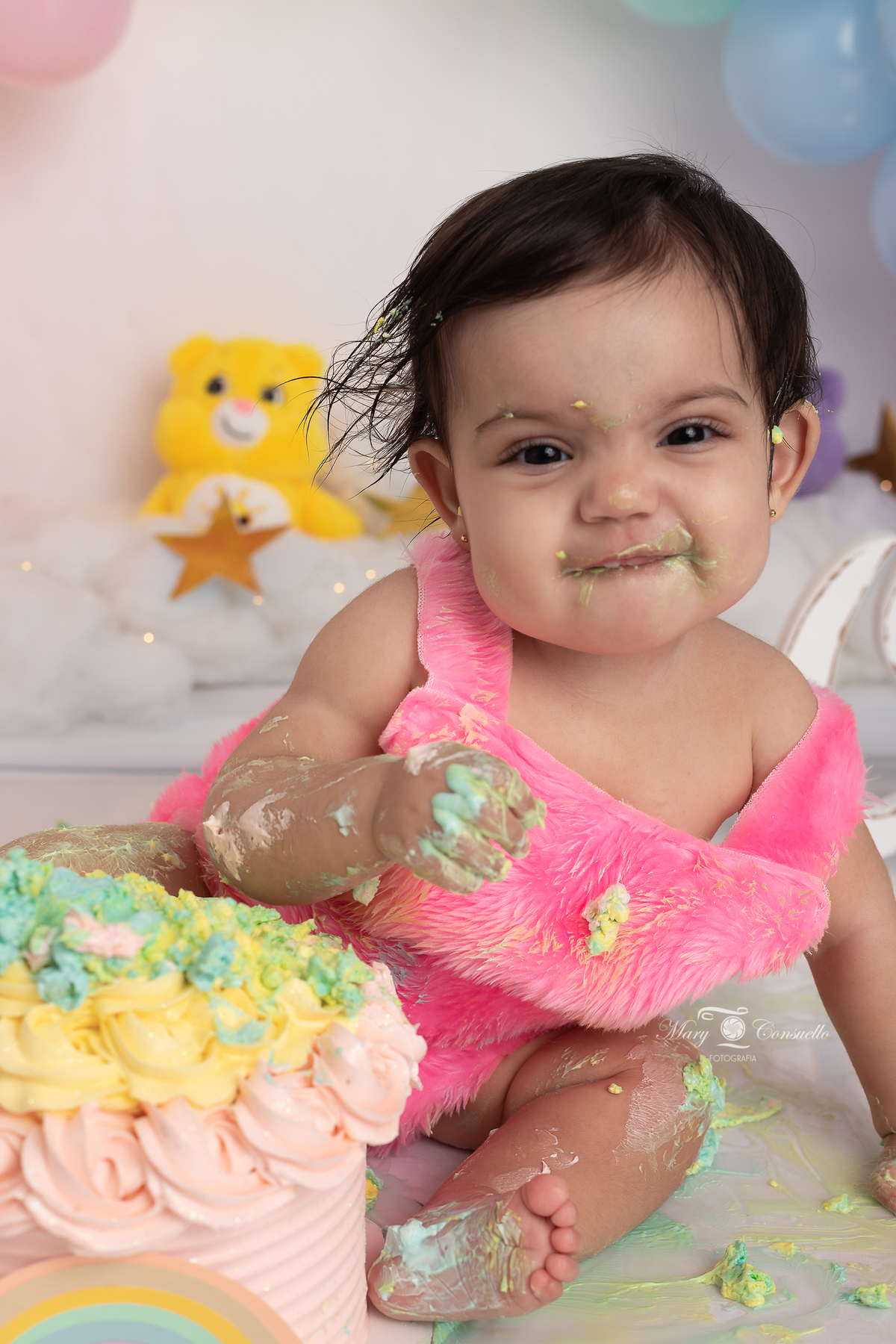 ensaio bebe um ano, smash the cake