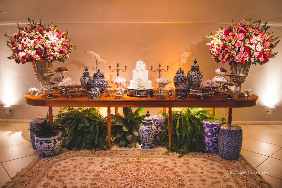 Mesa principal decoração romantica