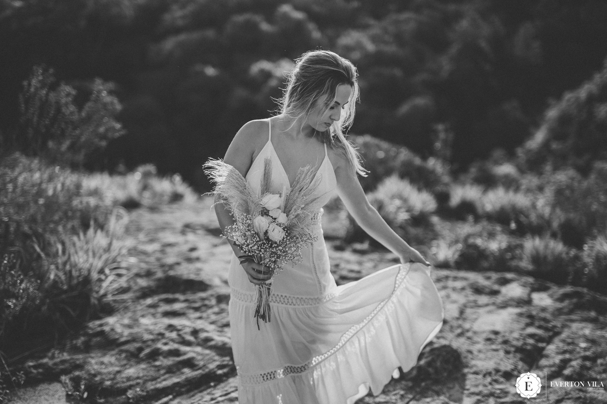inspiração de noiva boho chic em ensaio pré wedding