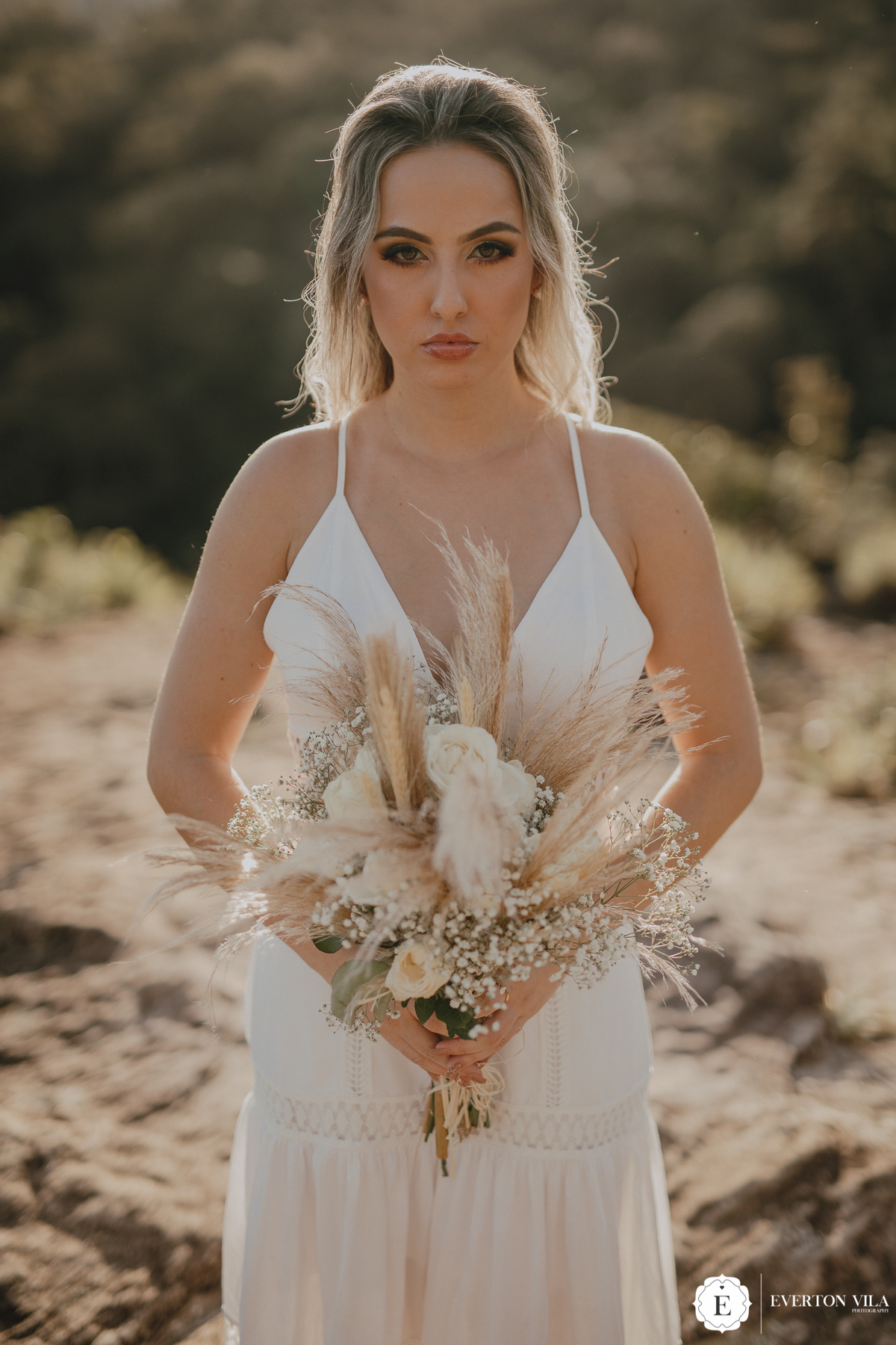 inspiração de noiva boho chic em ensaio pré wedding