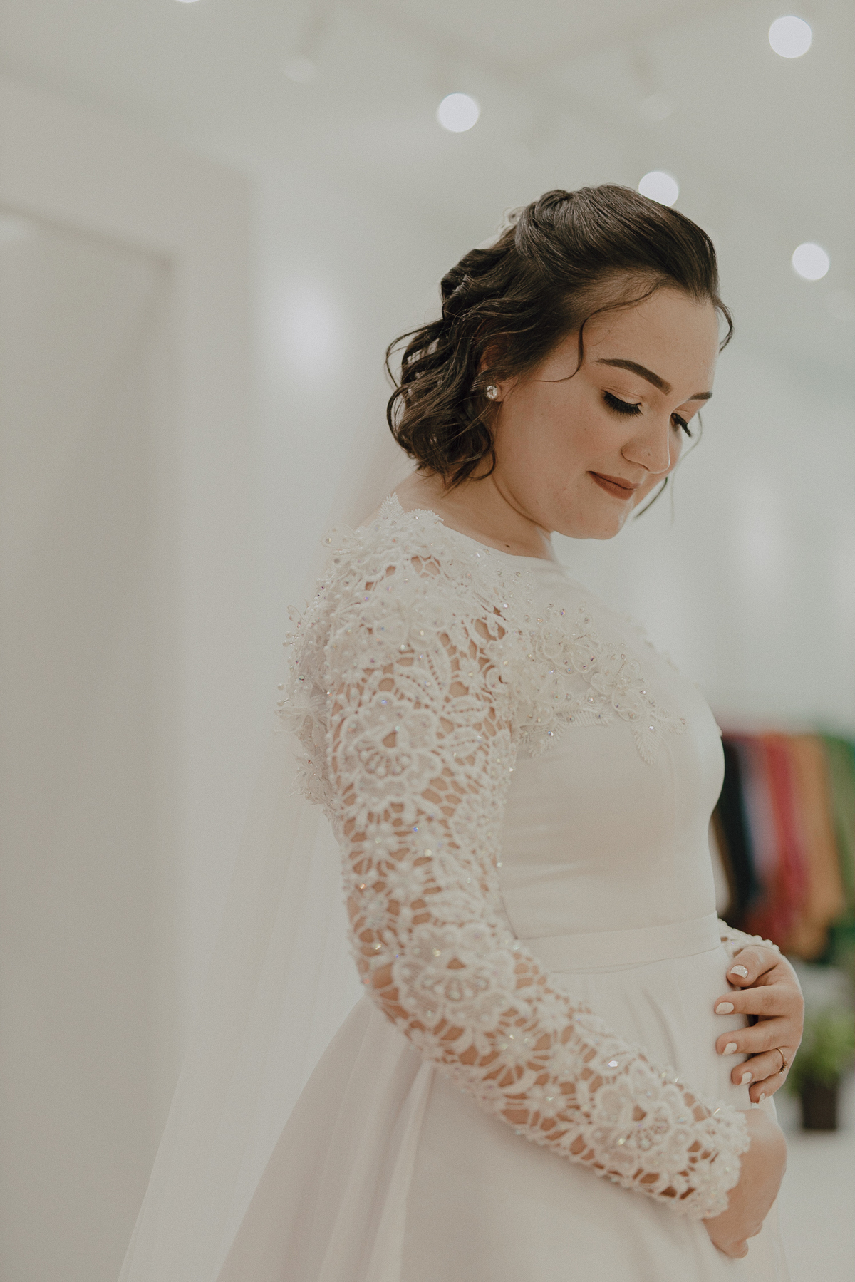 Inspiração de vestido para noivas gravidas