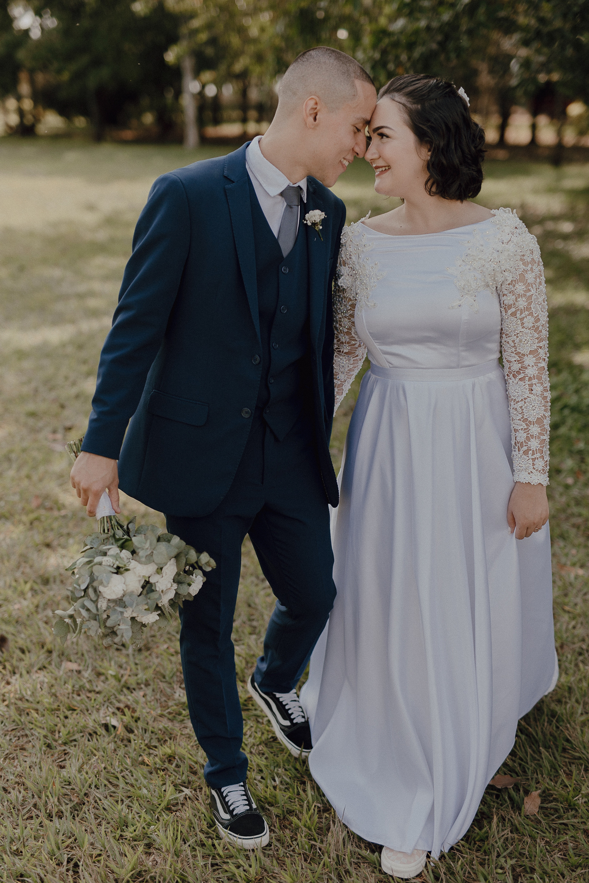 recém casados em fotos pós cerimônia