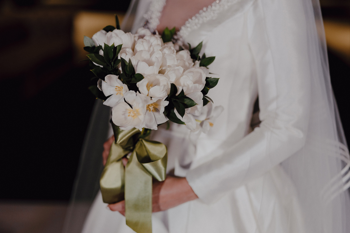 Inspiração de buque de noiva branco