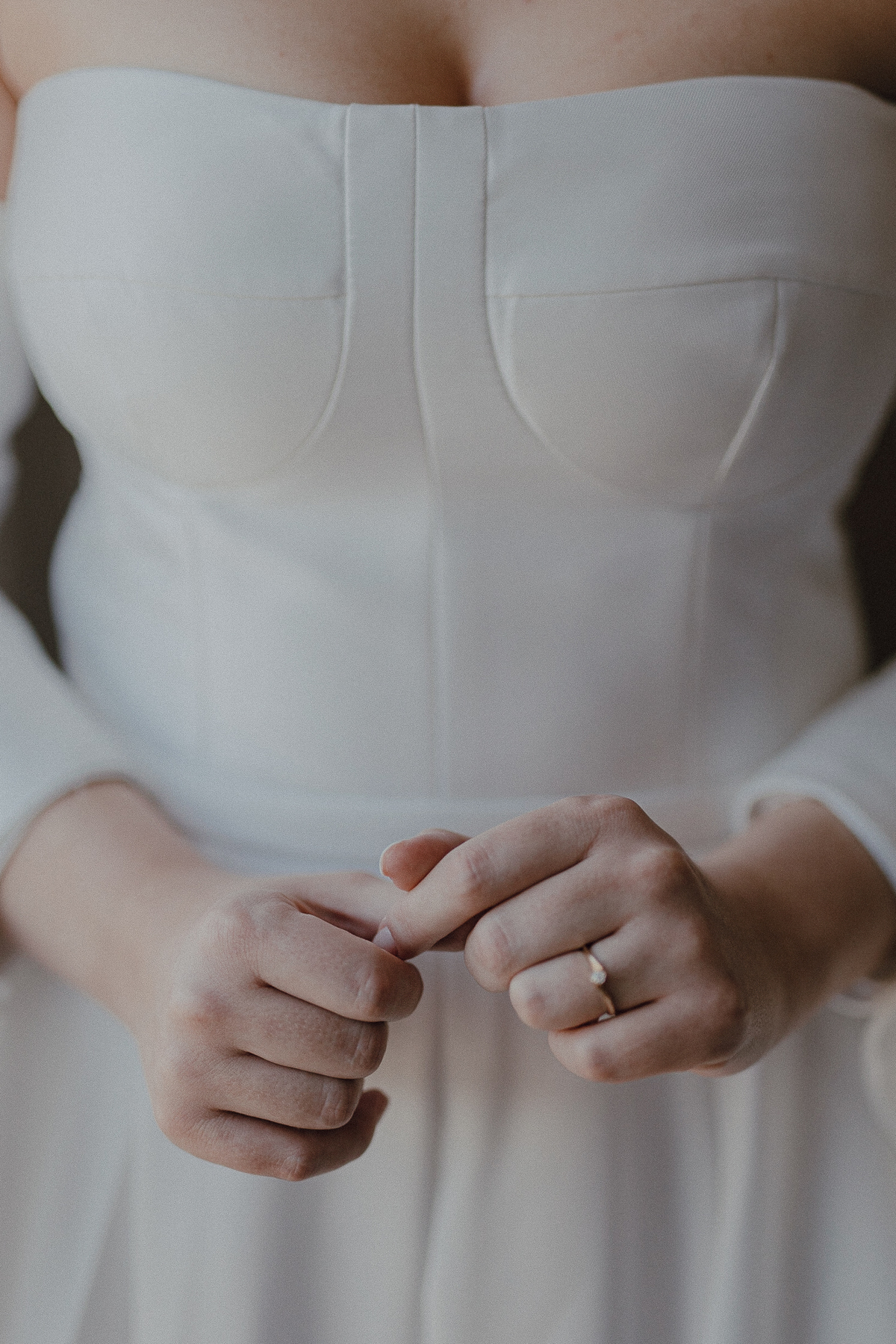 Detalhes da noiva no making off