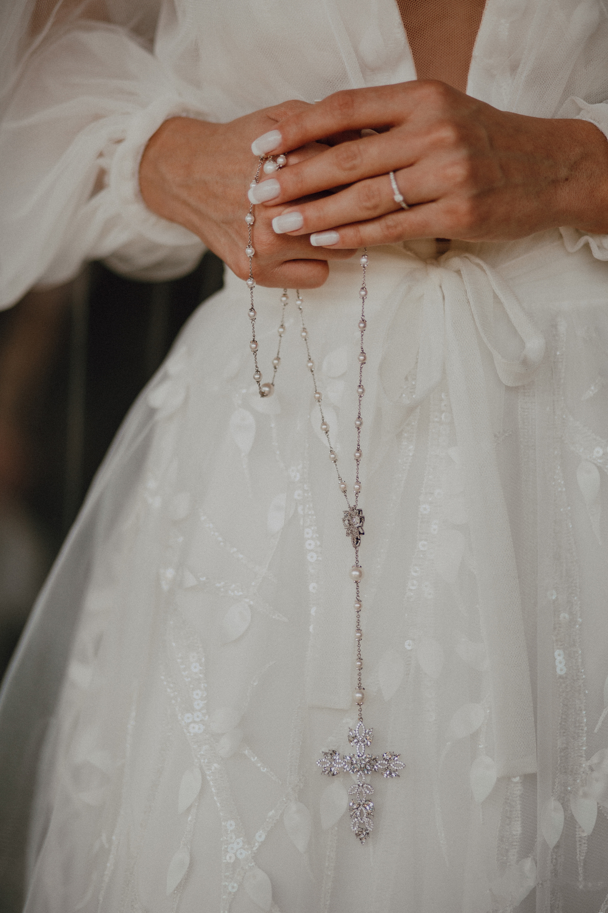 Detalhes de terço da noiva 