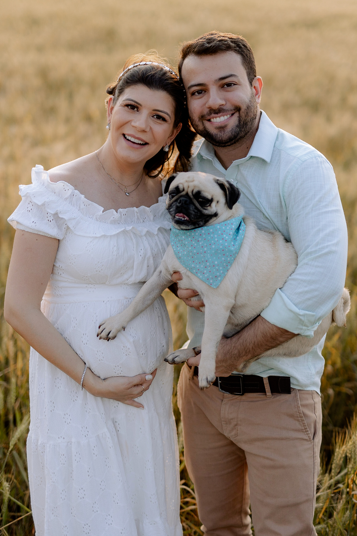 Inspiração de ensaio gestante com cachorro