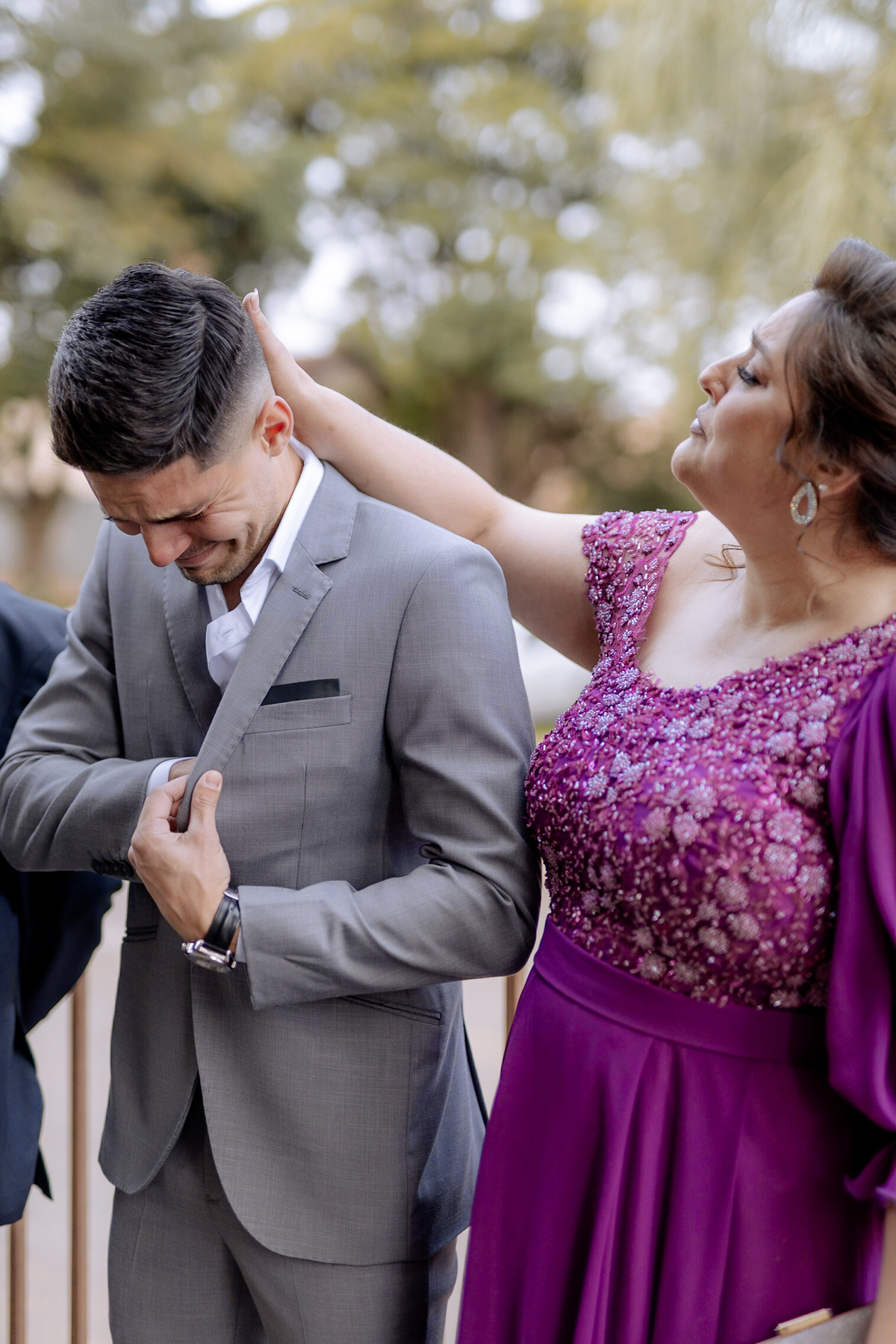 Fotos emocionantes de noivo com a mãe 