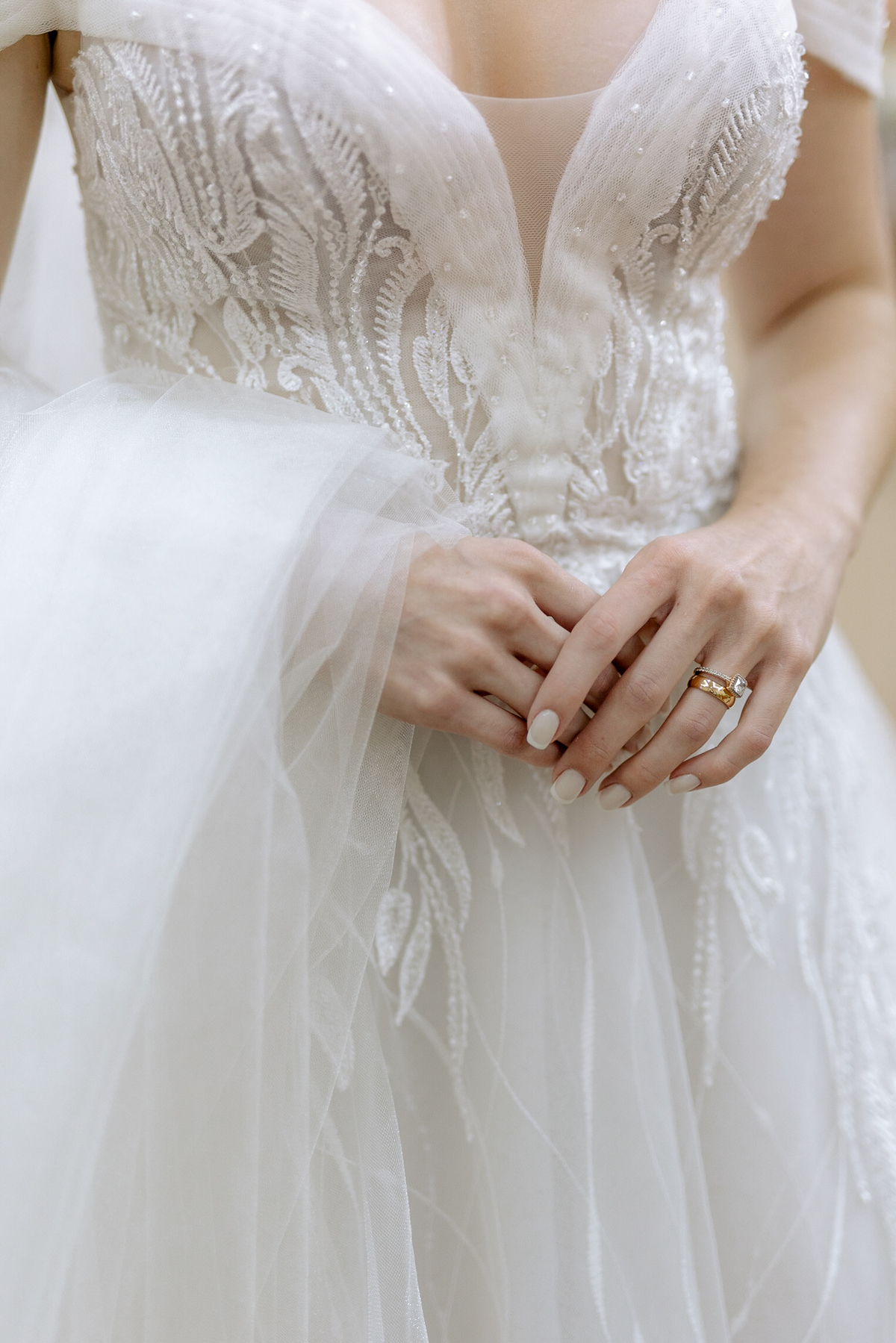 Foto detalhista da noiva