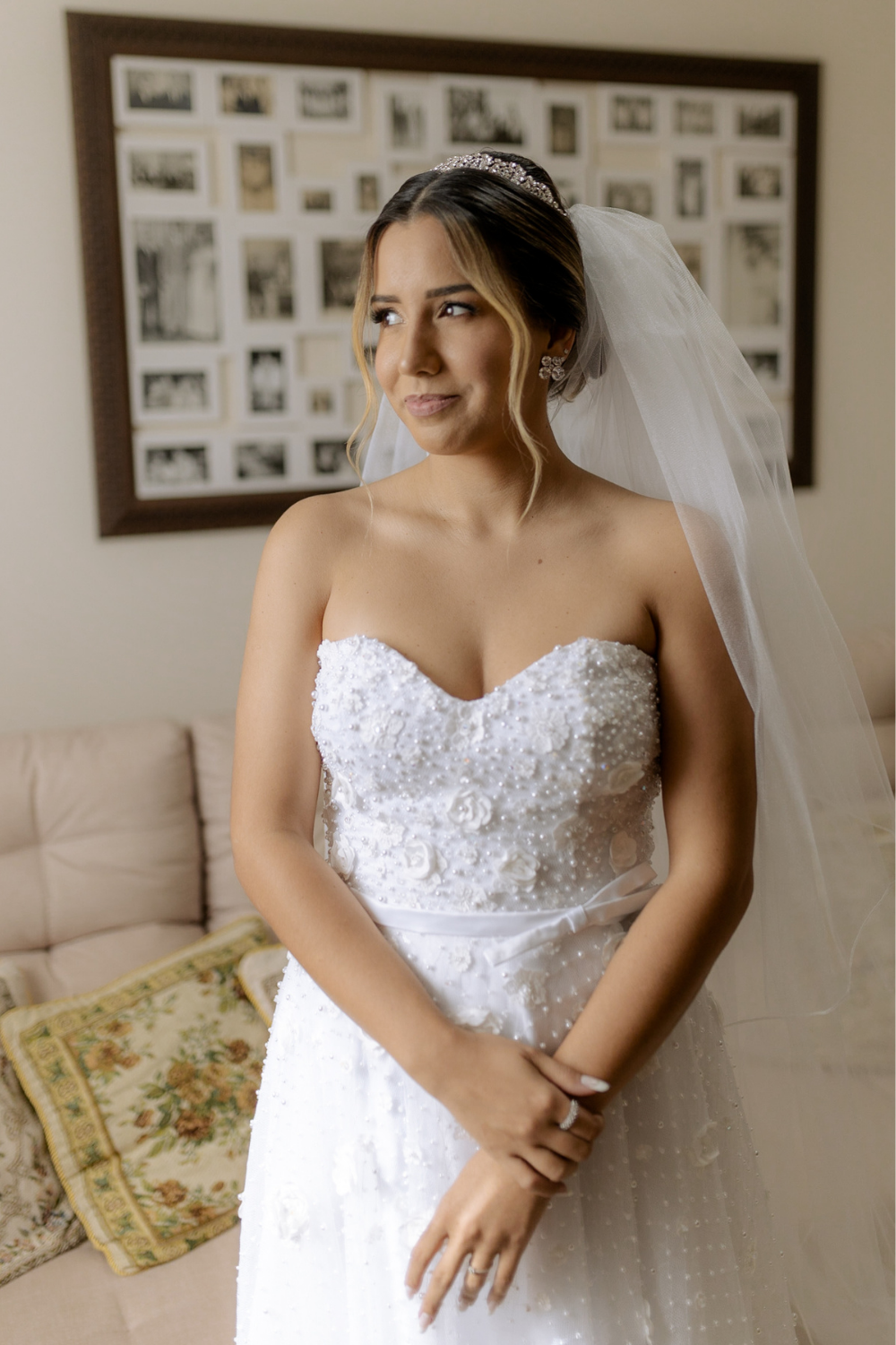 Inspiração de retrato de noiva em making of