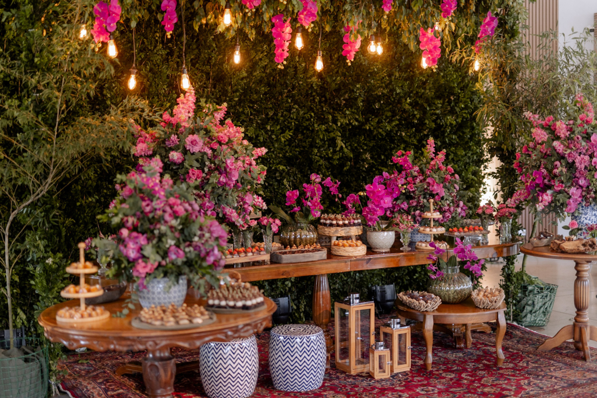 Decoração de casamento em tons de rosa 