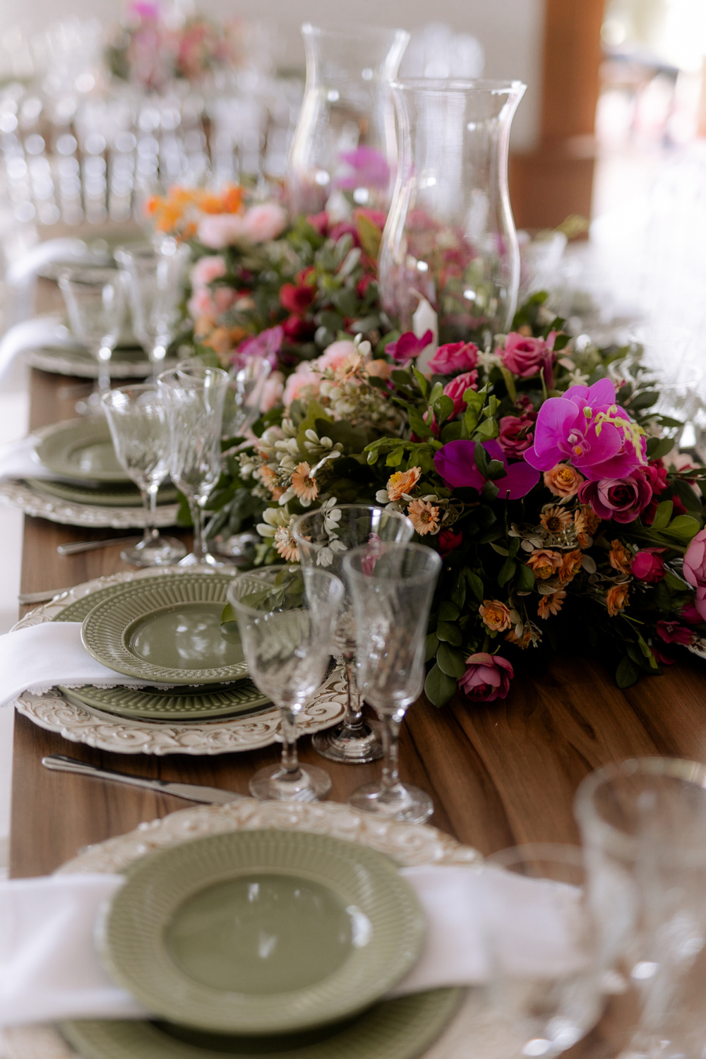 Decoração da mesa dos convidados 