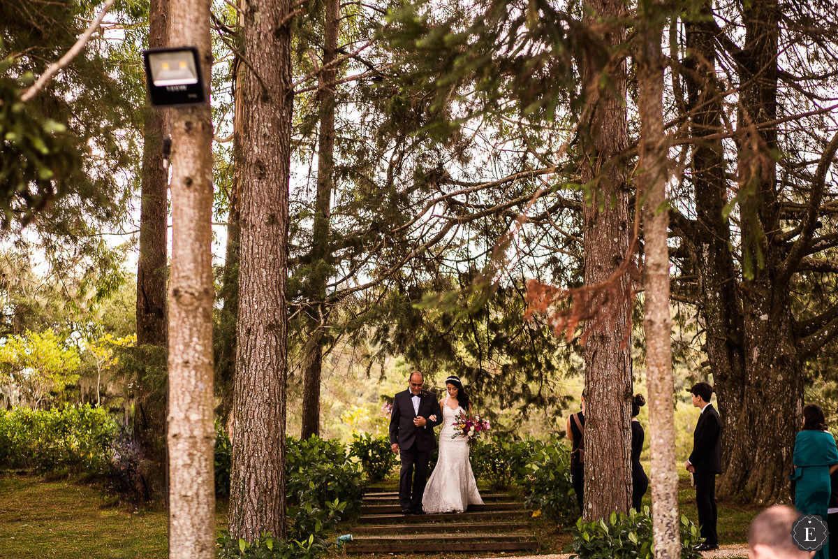 inspiração de entrada da noiva em casamento no campo