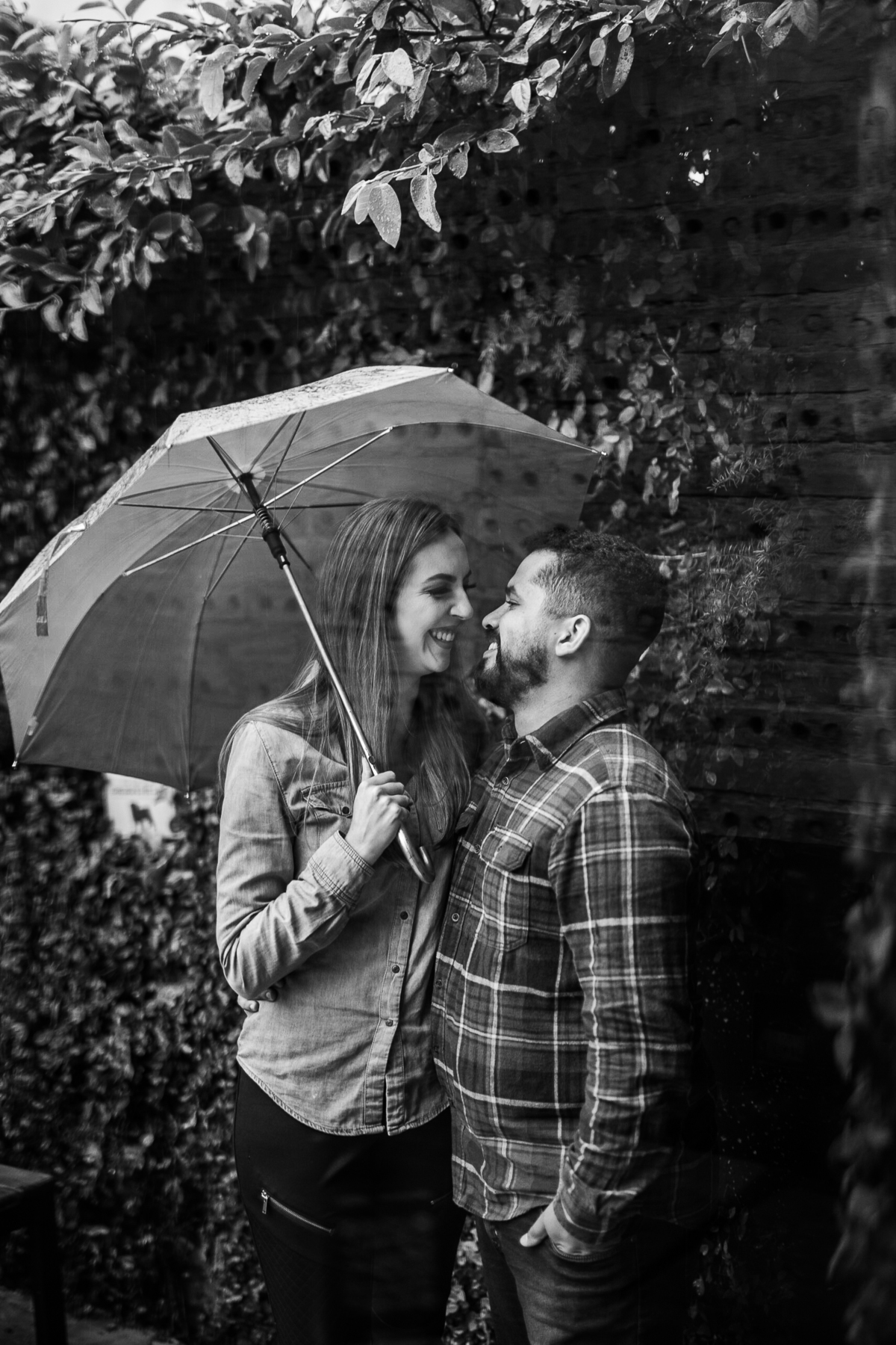 lindo guarda-chuva usado em sessão de fotos de casal