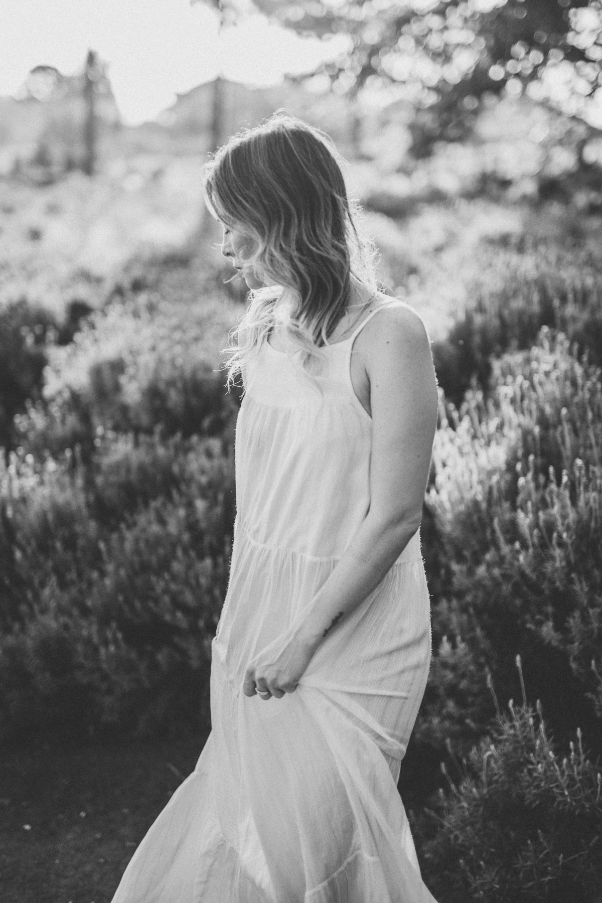 Vestido fluido para ensaio no campo