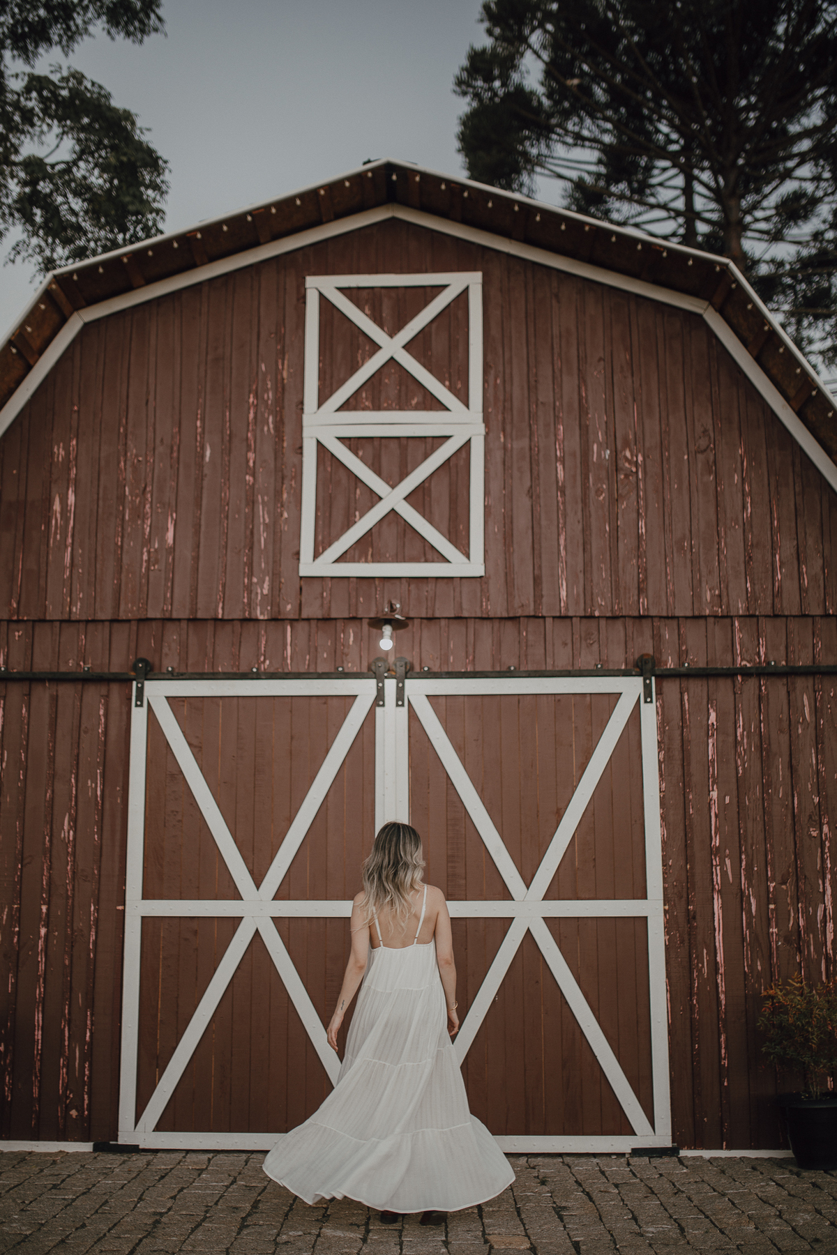 Inspiração foto feminina ao ar livre no celeiro